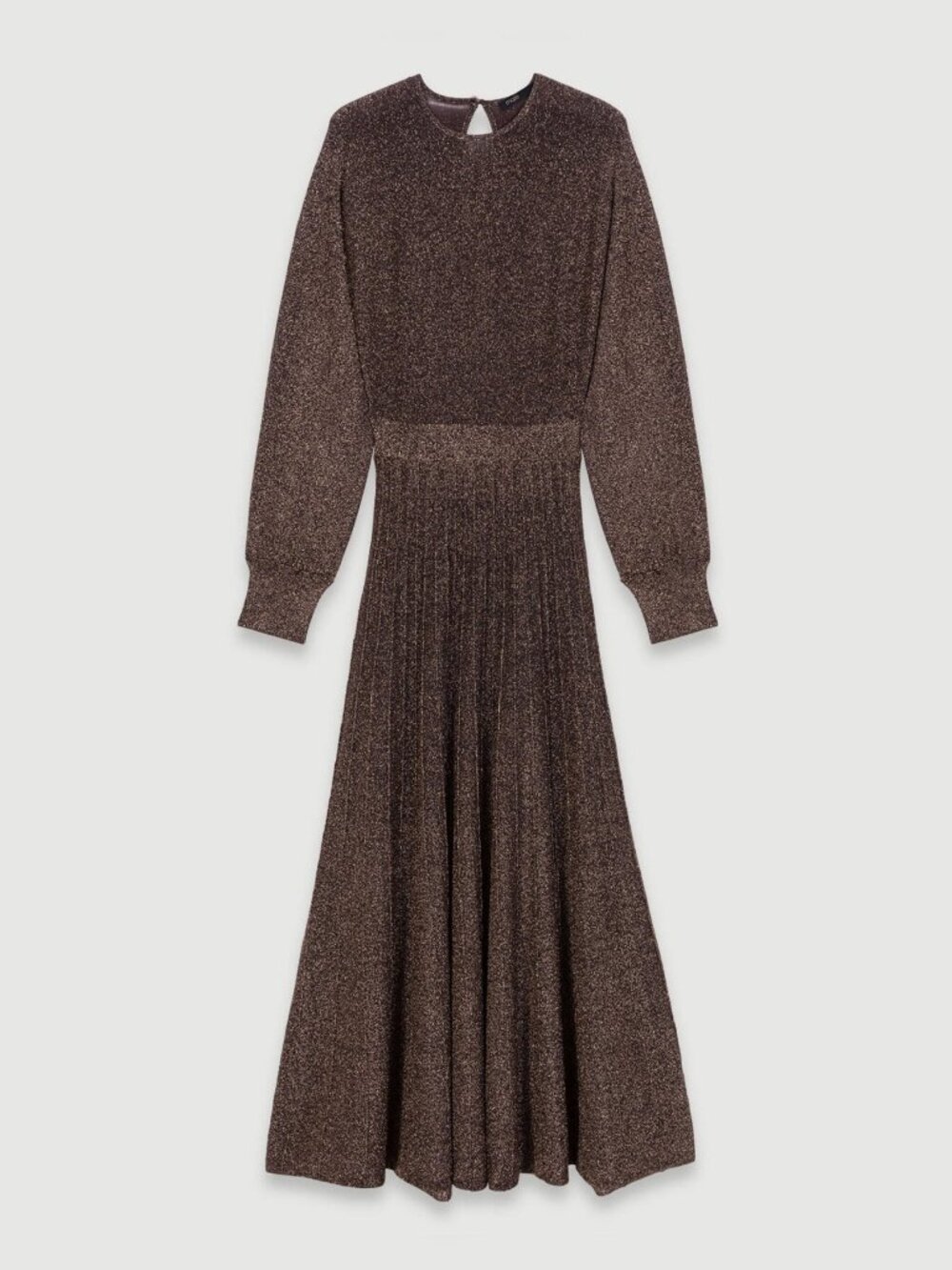 Shimmering metallic knit maxi dress by Maje